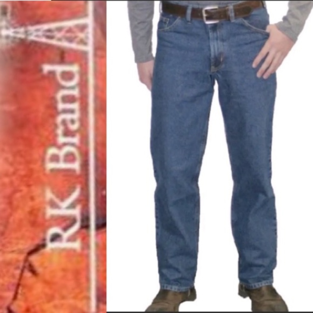 Men’s Jeans RK Brand Medium Blue Wash Denim Mens Size 42 X 30